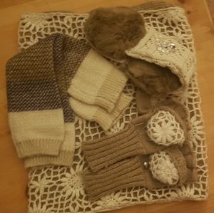 Scarf, Head Warmer, Gloves, Leg Warmers